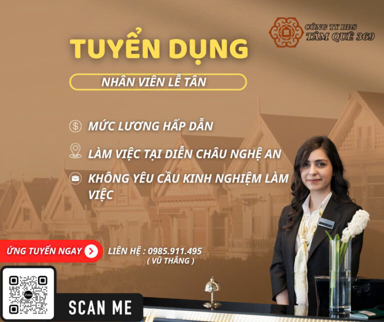 TUYỂN DỤNG 02 NHÂN VIÊN LỄ TÂN